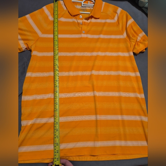 Oakley Men's Large size Orange Striped Golf Polo Shirt - Picture 5 of 6